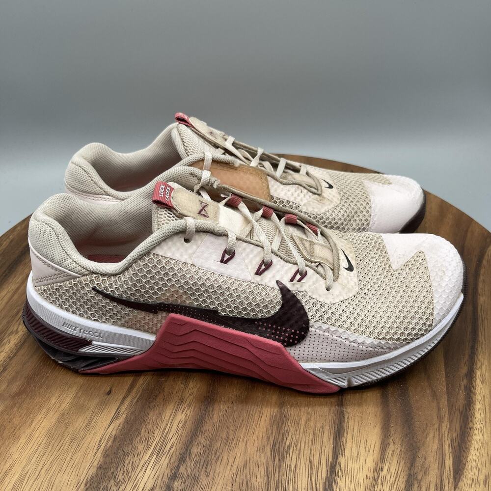 Nike Metcon 7 Shoes Womens Size 11 Beige Pink Training Gym Lifting Sneakers
